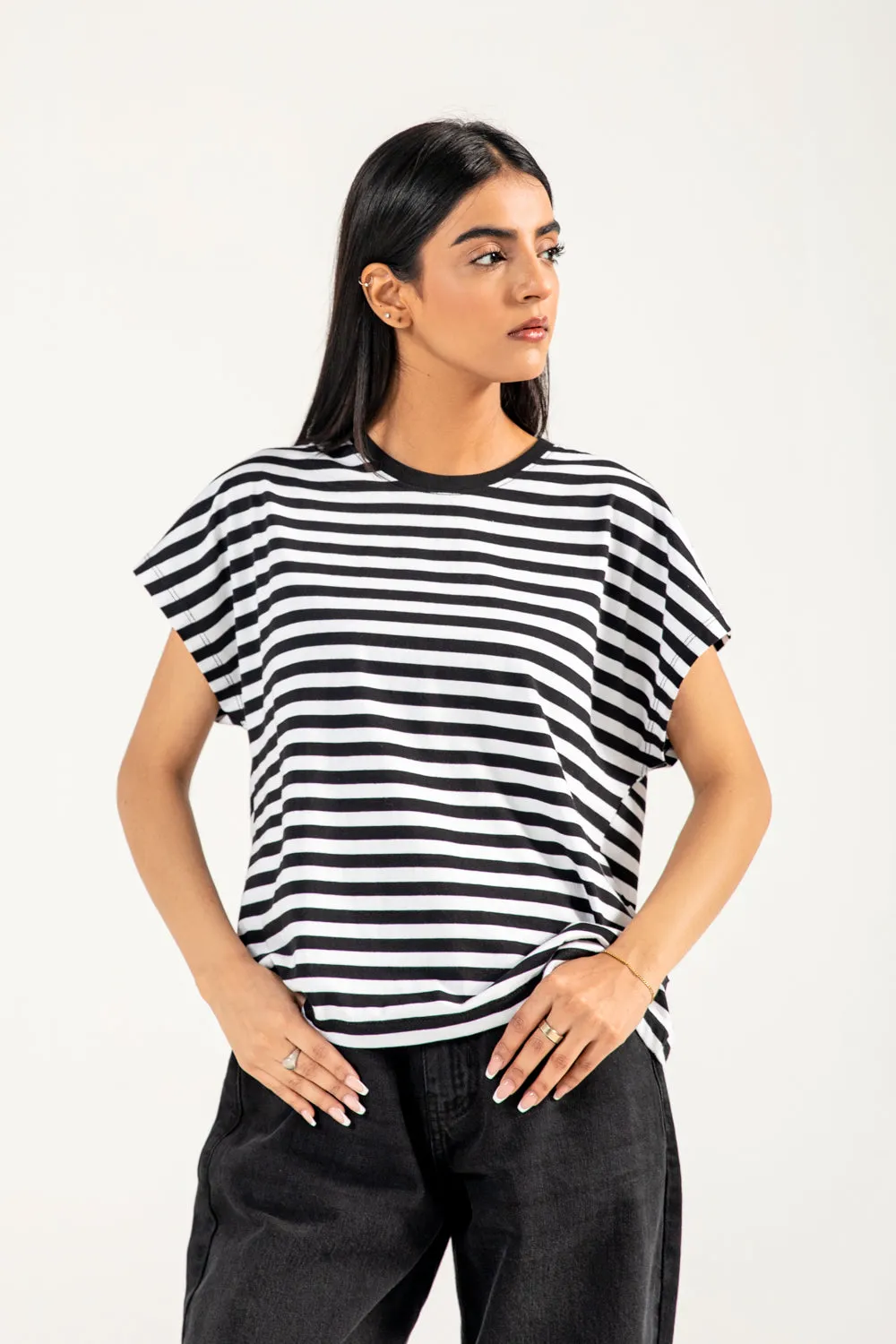 Casual Trousers STRIPED KIMONO SHIRT