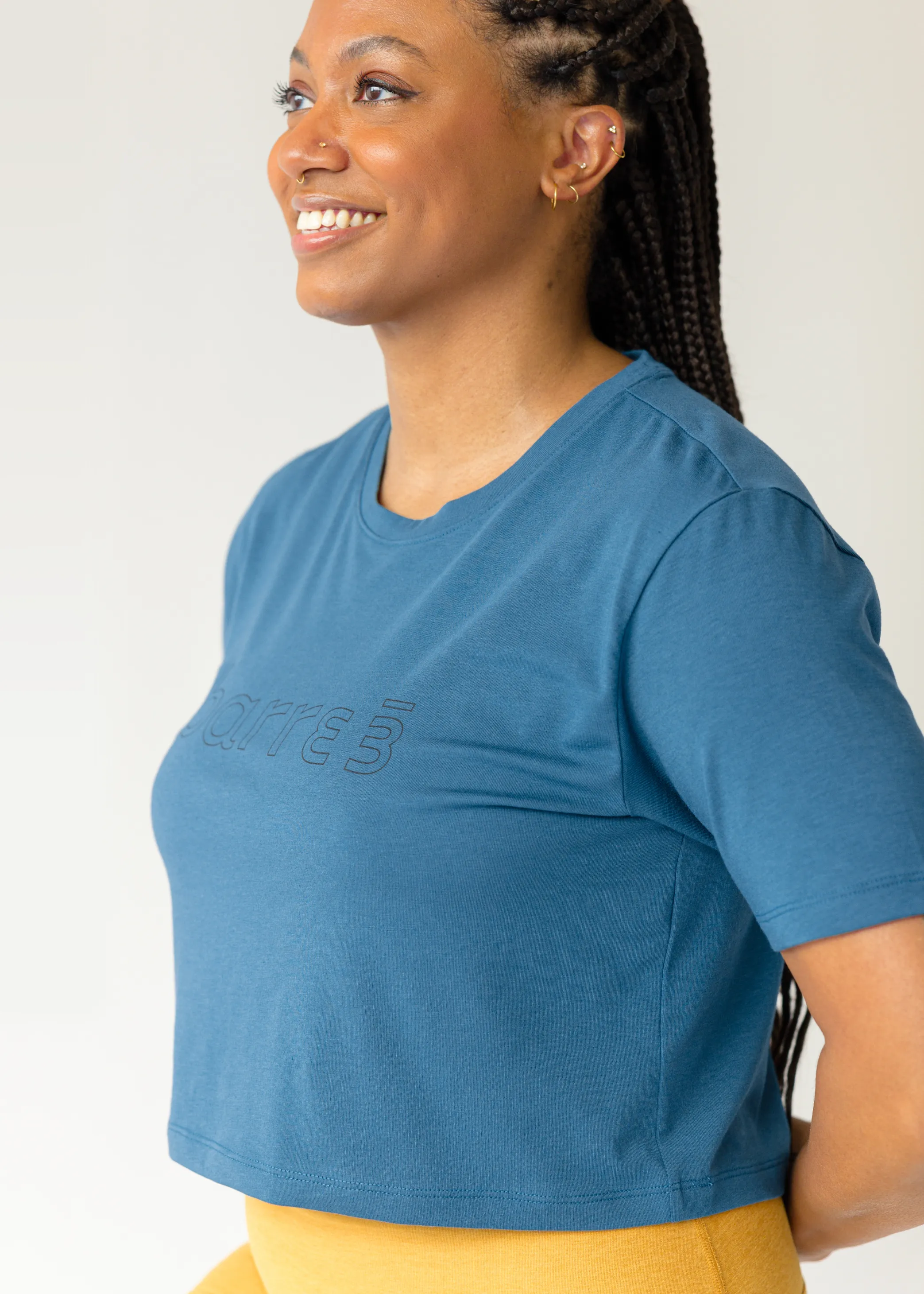 Stay In Oversized Cropped Tee - Dusk Blue VersatileCuff