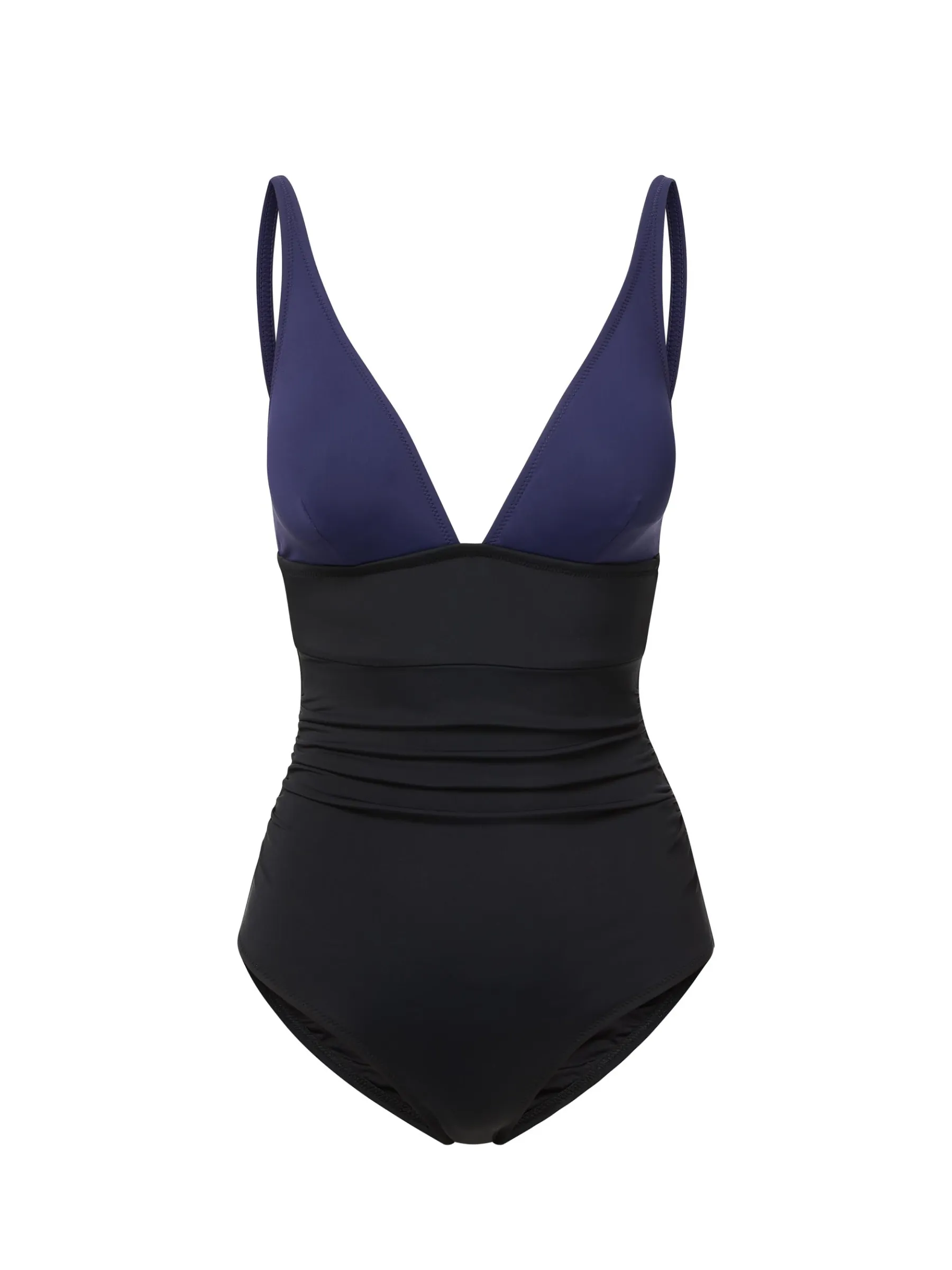 Water Repellent Outer Layer Niki One Piece Navy/Black Colorblock Satin