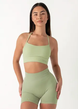 RIBBED VITAL BRA - LIME Flexible structure