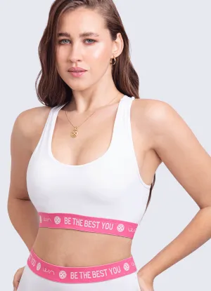 TOP SPORTY-WHITE Athletes in training Anti-shrink seams