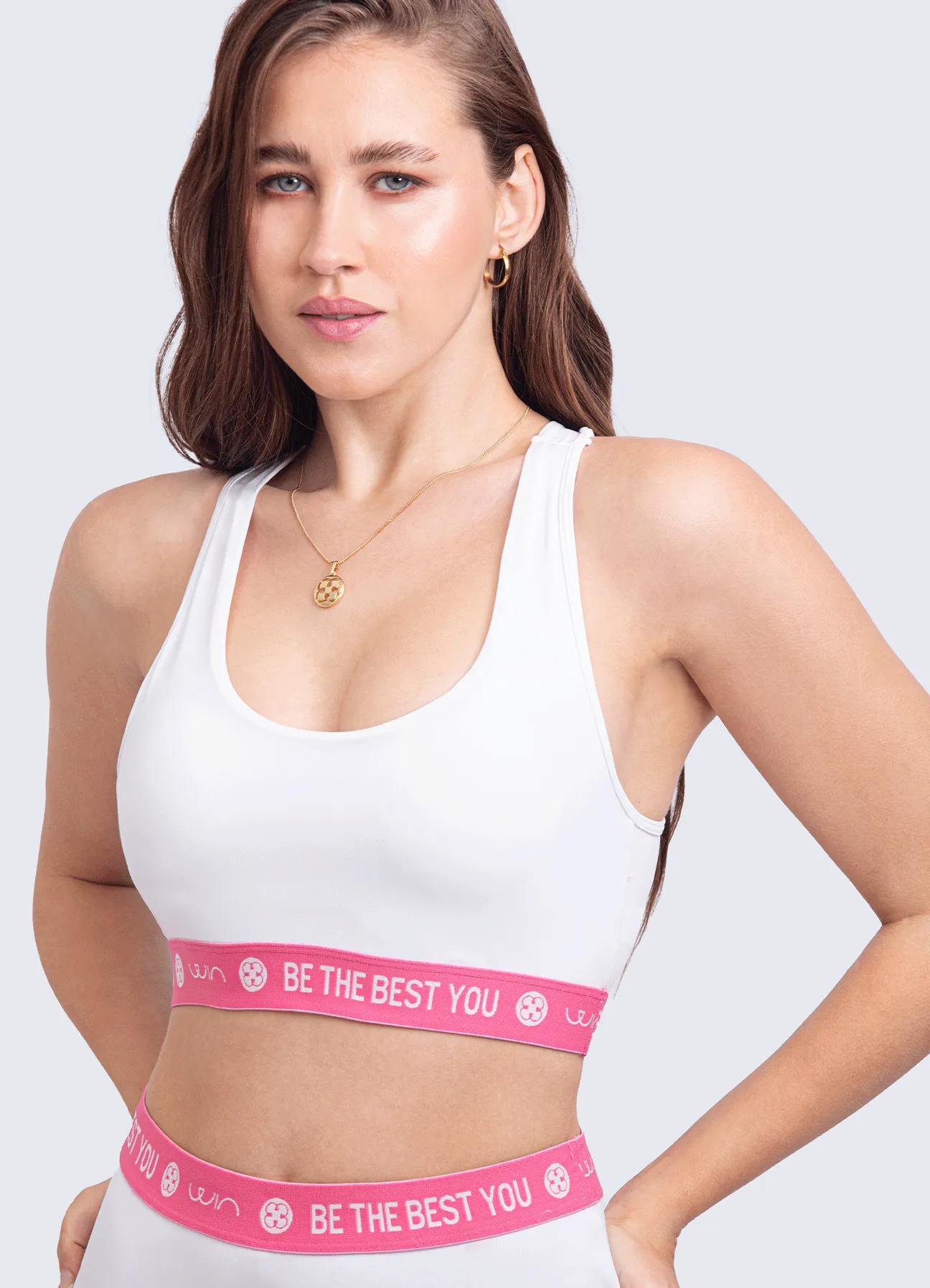 TOP SPORTY-WHITE Athletes in training Anti-shrink seams