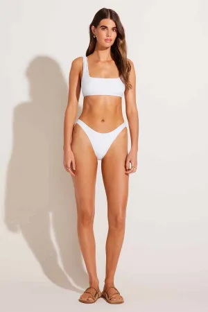 California High Leg Bottom - White SuperRib Tagless Design Slip Resistant Hem