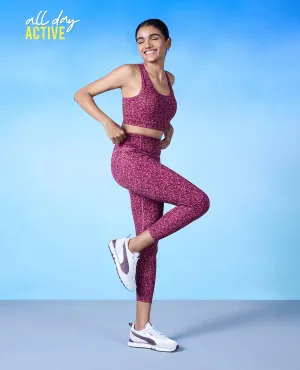 Nykd All Day High rise Trendsetter Printed Legging- NYK121-Scatter Tawny Print Double Layer Maternity Wear