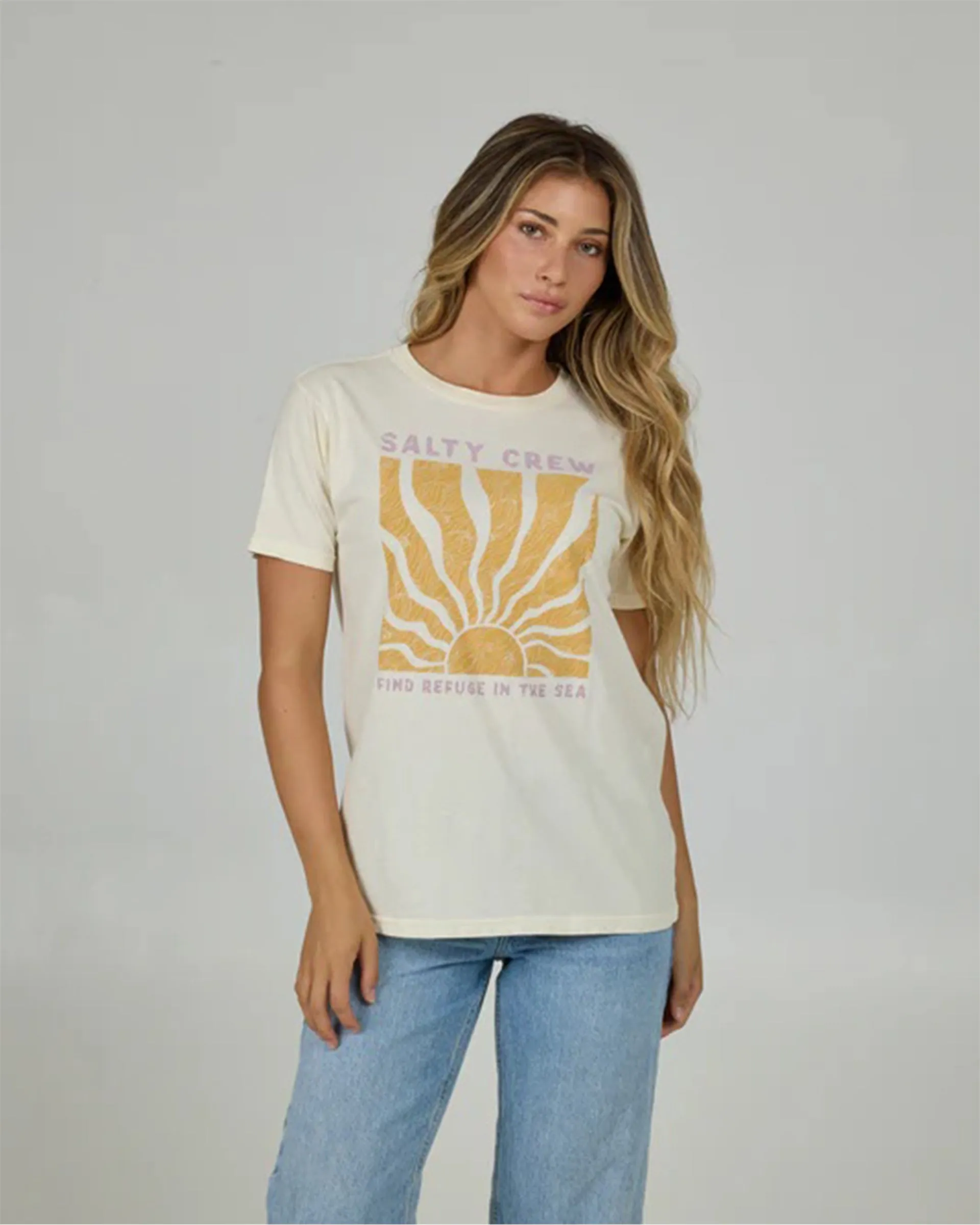 Fashion-Forward Breathable Layer Perfect Set Boyfriend Tee - Off White