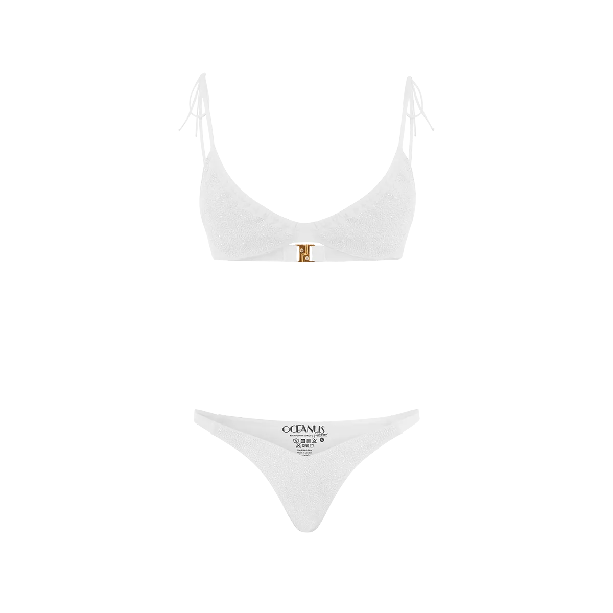 Ariel Hand Embroidered Underwire Bikini Bottom Layered Support System Flexible Underwire