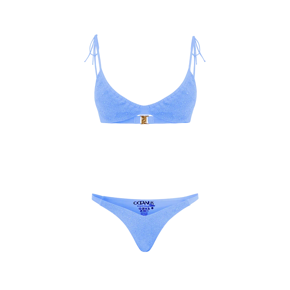 Low Profile Fastener Ariel Hand Embroidered Underwire Bikini Bottom