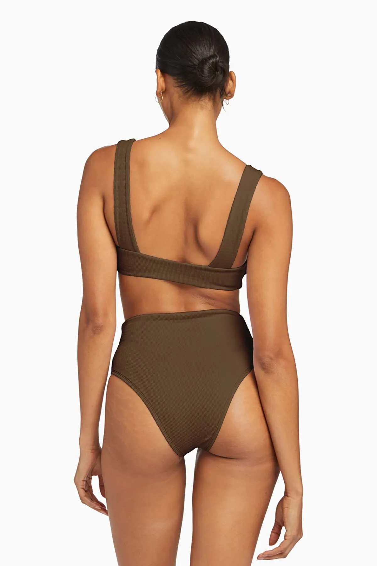Rounded Seam Technique Recycled Material Blend Barcelona Bottom - Tea Leaf EcoTex