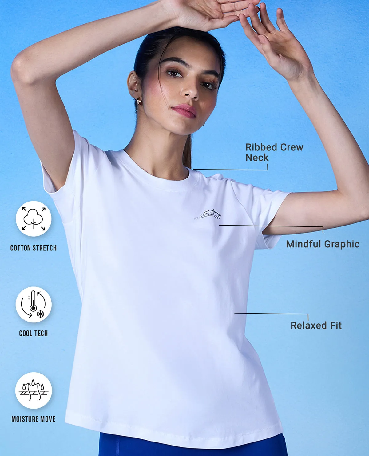 Cozy Comfort Look EcoFriendlyDyes Nykd all Day 2 Degree Cool Tee - NYK293 - Bright White