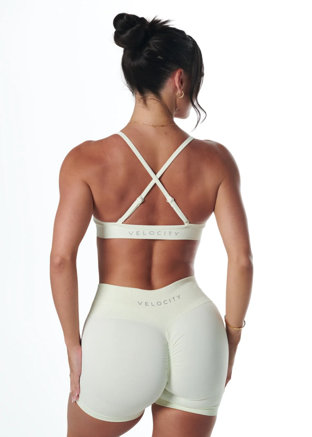 Moisture Wicking Fabric Lightweight Band SIGNATURE BRA - VANILLA