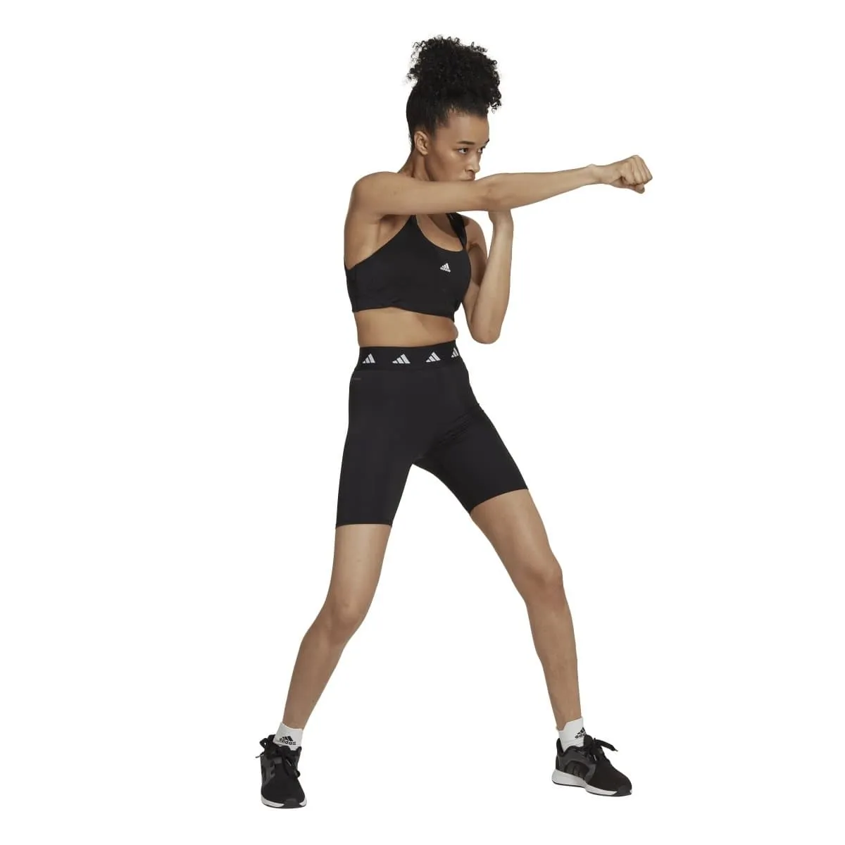 Adidas Women's Techfit Black Bike Short Tights Ergonomic Pattern