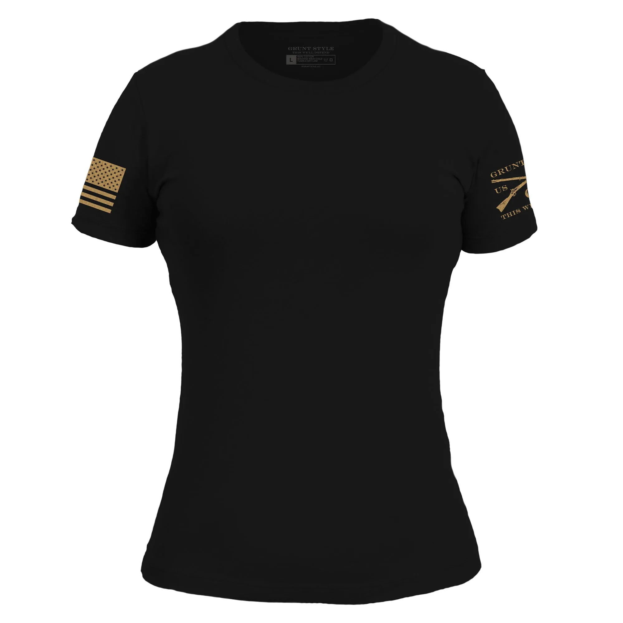 Basic T-Shirt Women's Slim Fit - Black Cross Grain Knit