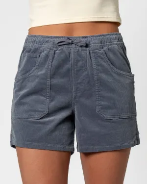 Kinsley Corduroy Shorts - Pewter Quick Adjust Fit slim fit