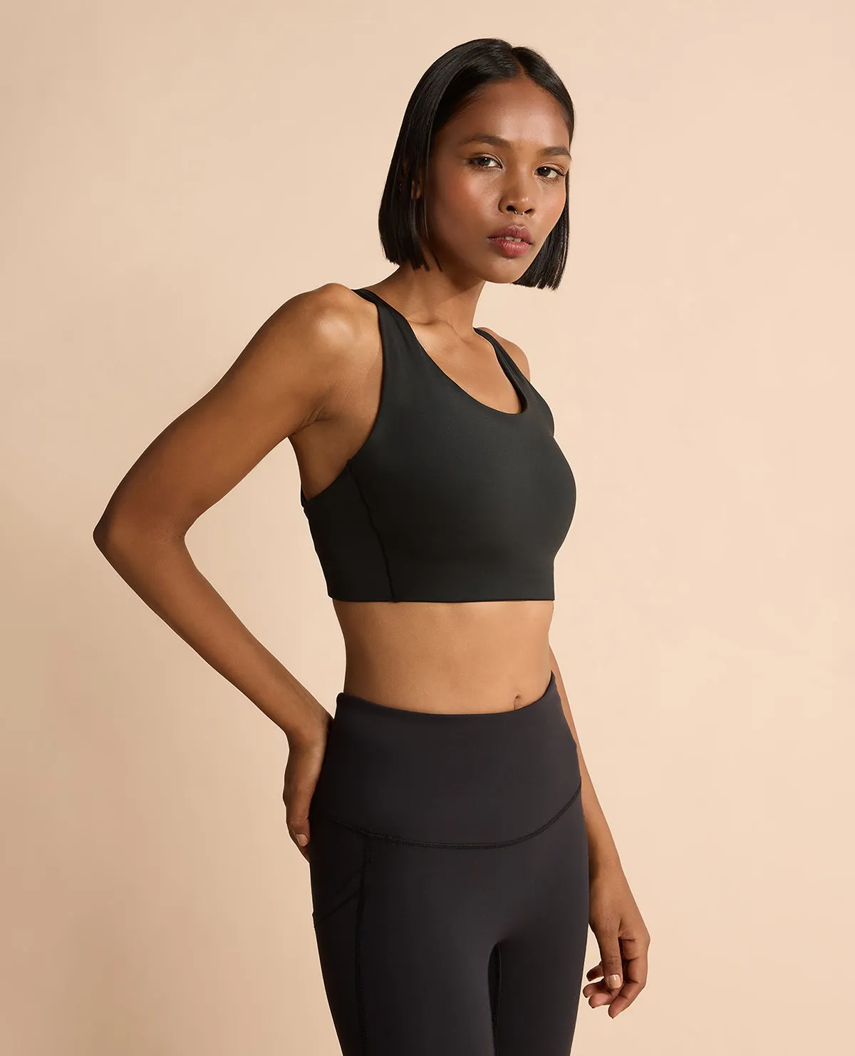 Girls' Luxe Limitless High-Impact Full Coverage Sports Bra Black