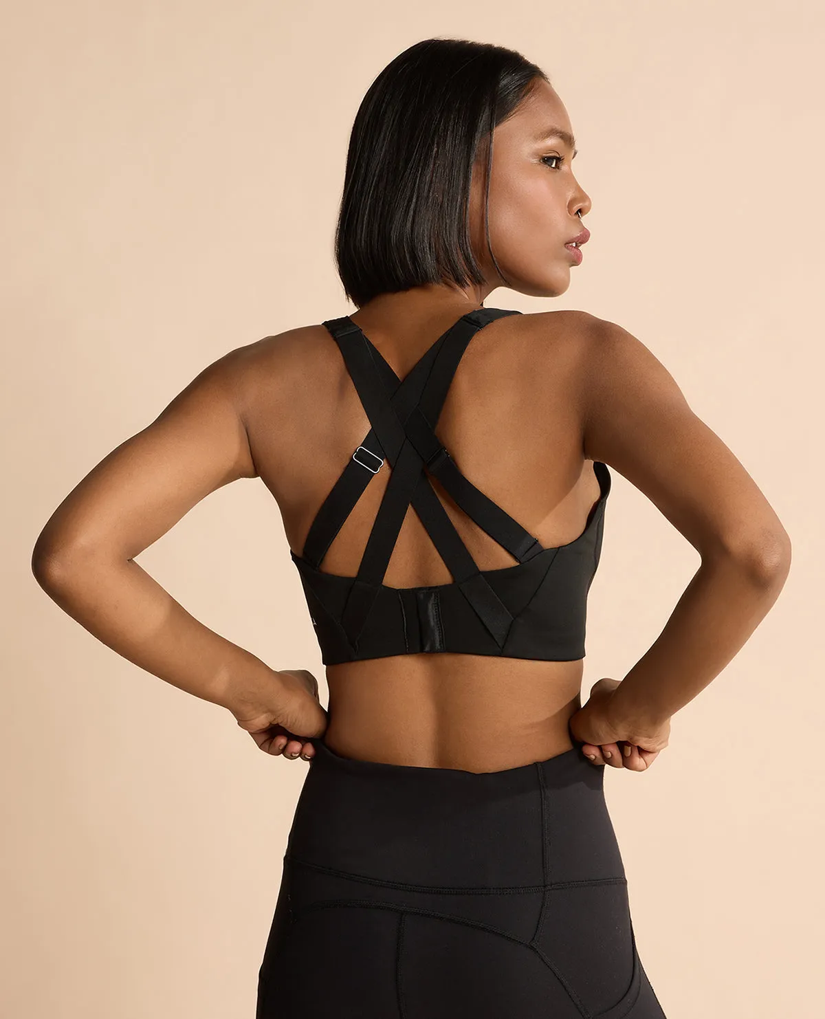 Luxe Limitless High-Impact Full Coverage Sports Bra Black Fitness Apparel