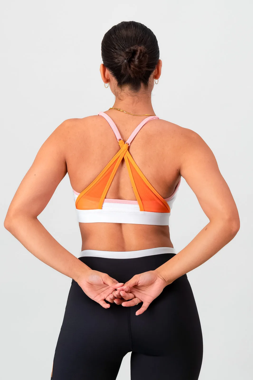 Power Sports Bra - White Cyclists of all ages Breathable fabric