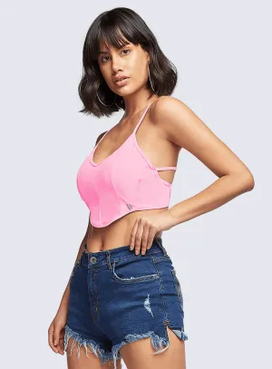 Fringed edges Flat Seams TOP PARADISE-PINK