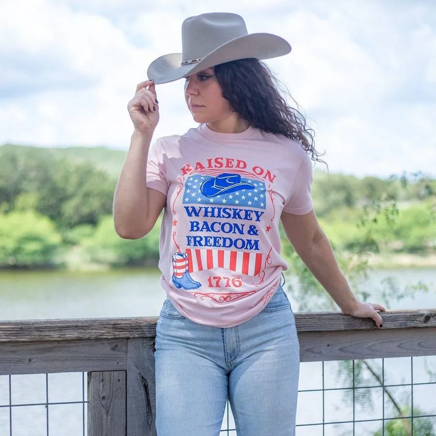 Women's Raised Right Boyfriend Fit T-Shirt - Light Pink Multi Directional Stretch Soft Cotton Feel