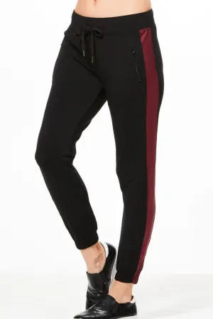 Belt loops CHICHI Active Zoe Track Jogger - Black/Burgundy