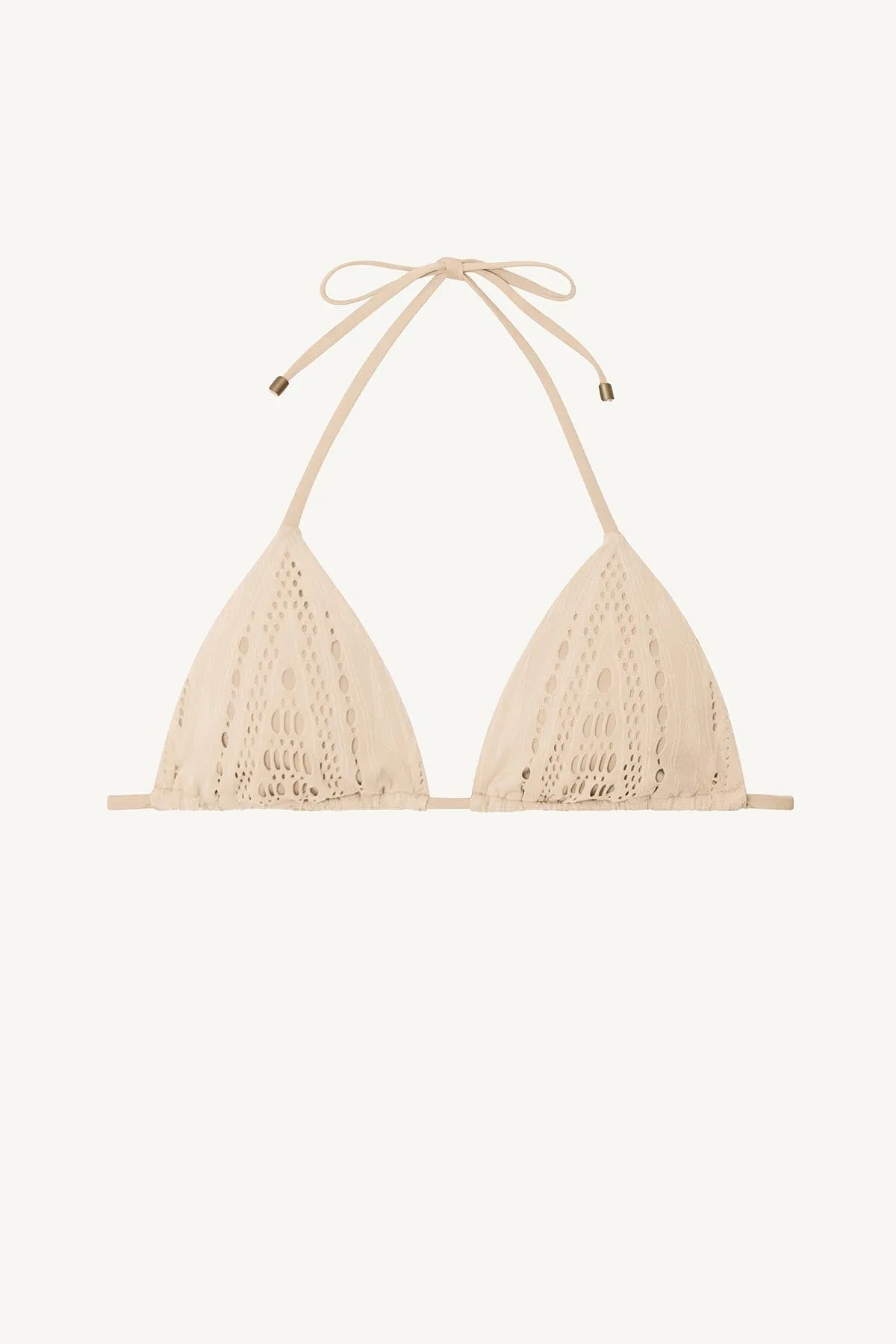 Crisscross Back Design Chlorine Resistant Material Gia Triangle Top - Natural Calico Crochet