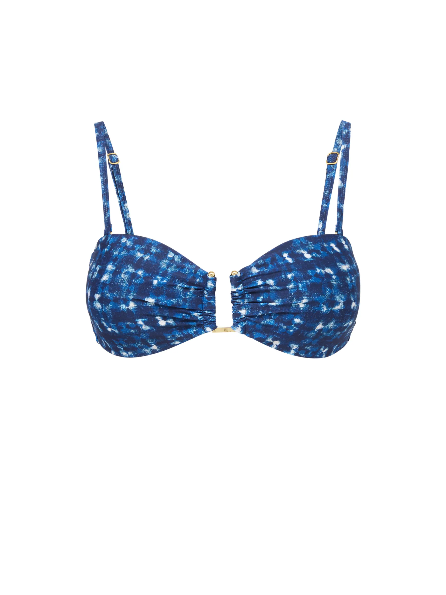 Breathable Mesh Panels Gina Top In Denim Noir
