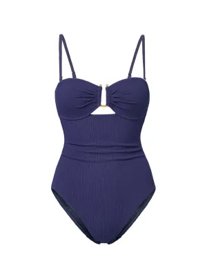 Thermal Bonded Edges Juliette One Piece In Navy Texture