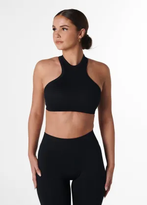 Wear alone seams Strength training SILHOUETTE CROP - BLACK