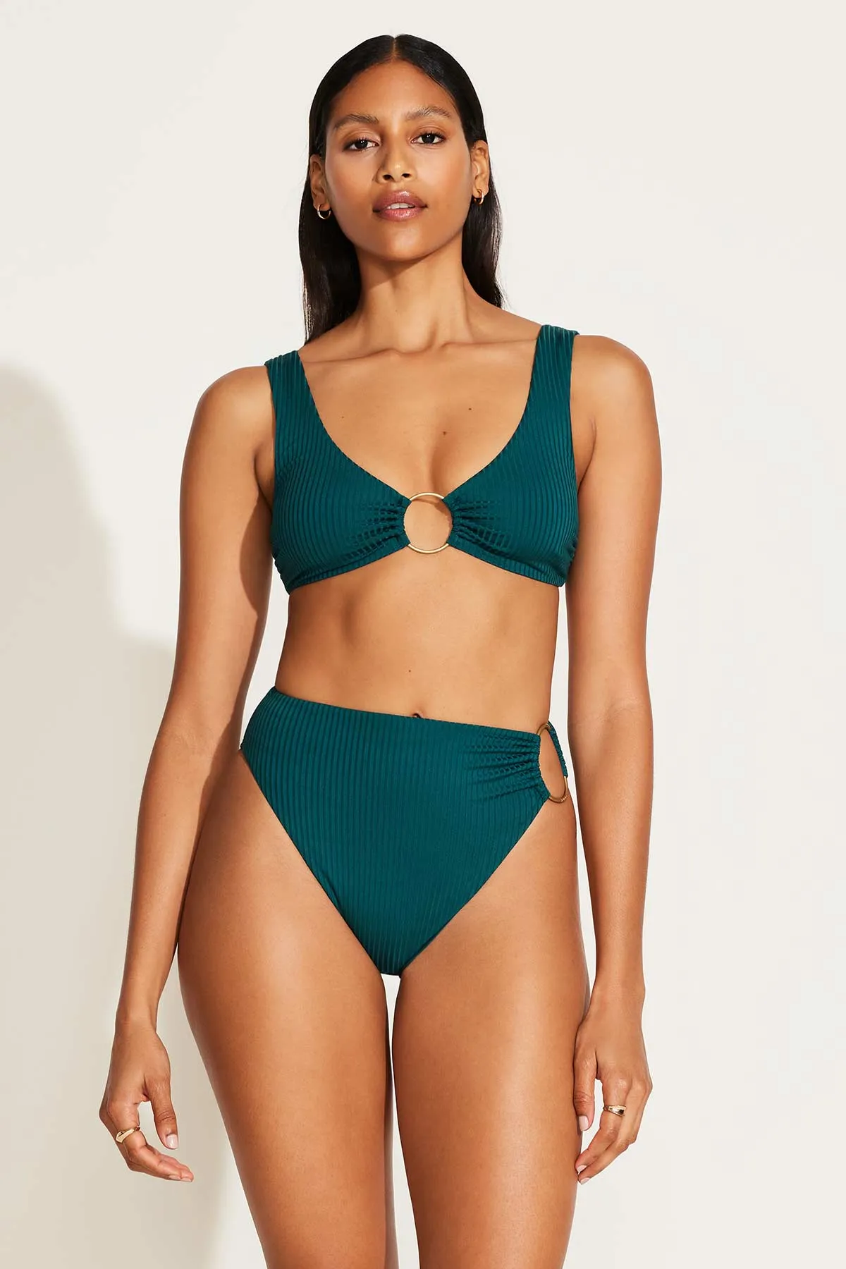Lolita Bottom - Emerald EcoRib Quick Recovery Fabric Moisture Wicking Fabric