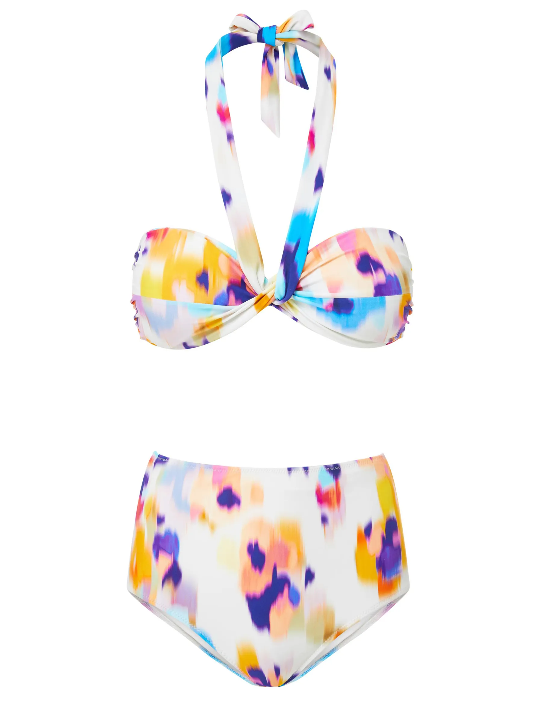 Ergonomic Contour Design Comfortable Elastic Band Loryn Top   Classic High Waist in Floral Ikat