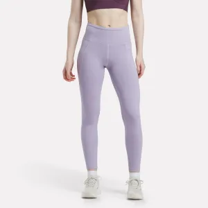 Reebok Women's Lux High Rise Purple Tight Leggings MoistureManagementSystem