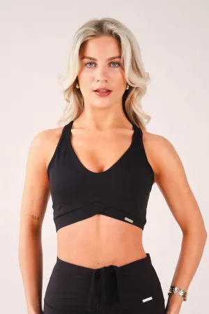 Stylish seams Odor-resistant Tierra Sports Bra Black