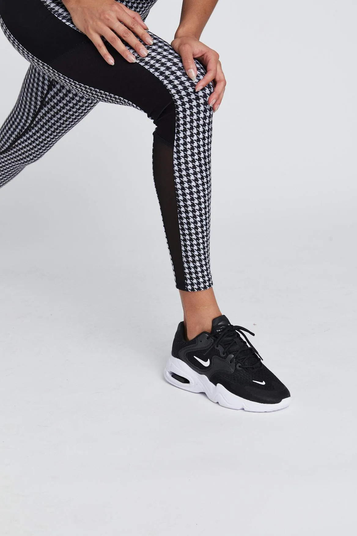 Chill Vibes Holiday Outfit Double Layer Wear It To Heart Nala Legging - Black/White Houndstooth