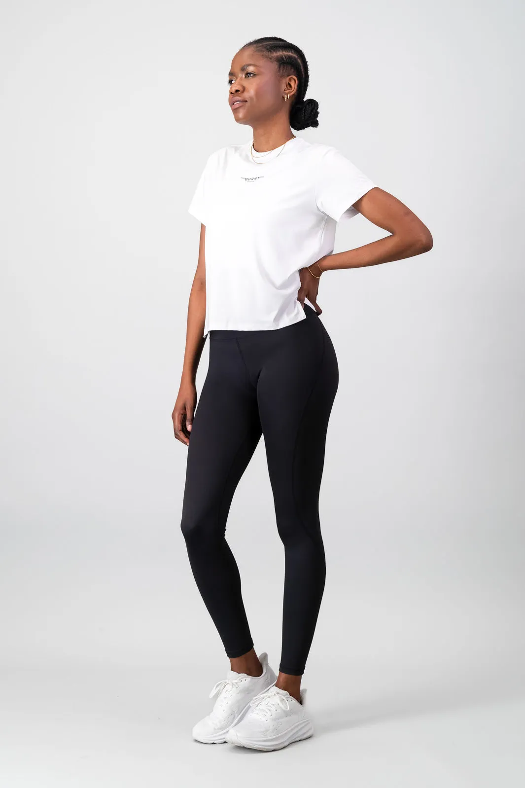 Essential Movement Tee - White Soft and Cozy sequined details