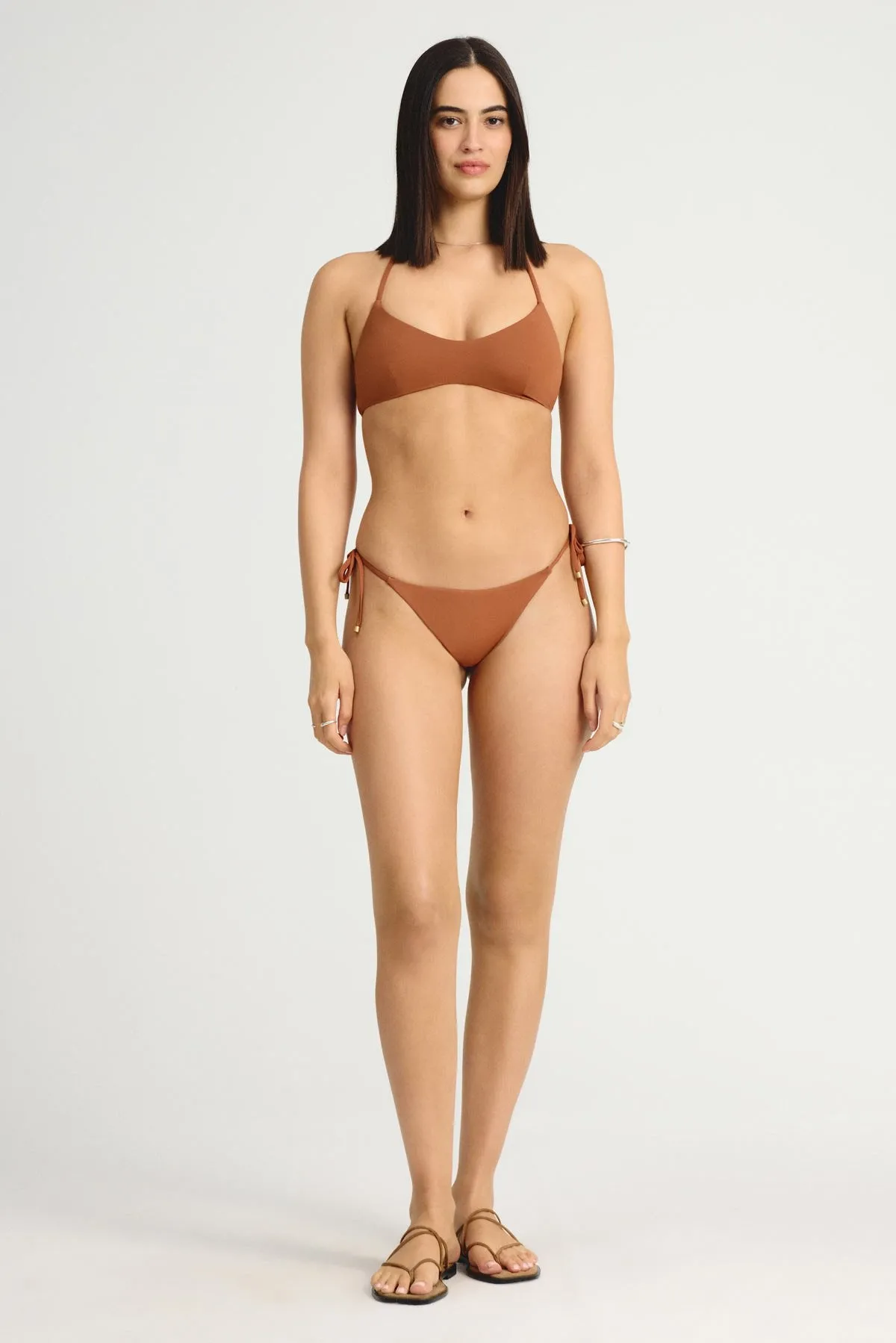 Upcycled Scoop Bralette Top - Bourbon EcoLux Multi Way Strap System