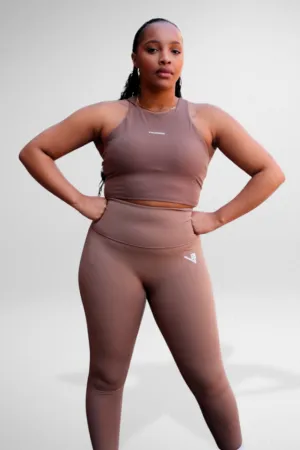 Cocoa Unity Tank sports bra Fringed edges Low-impact