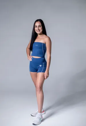 retro look MoistureWicking Fabric Blue Spring Tube Top