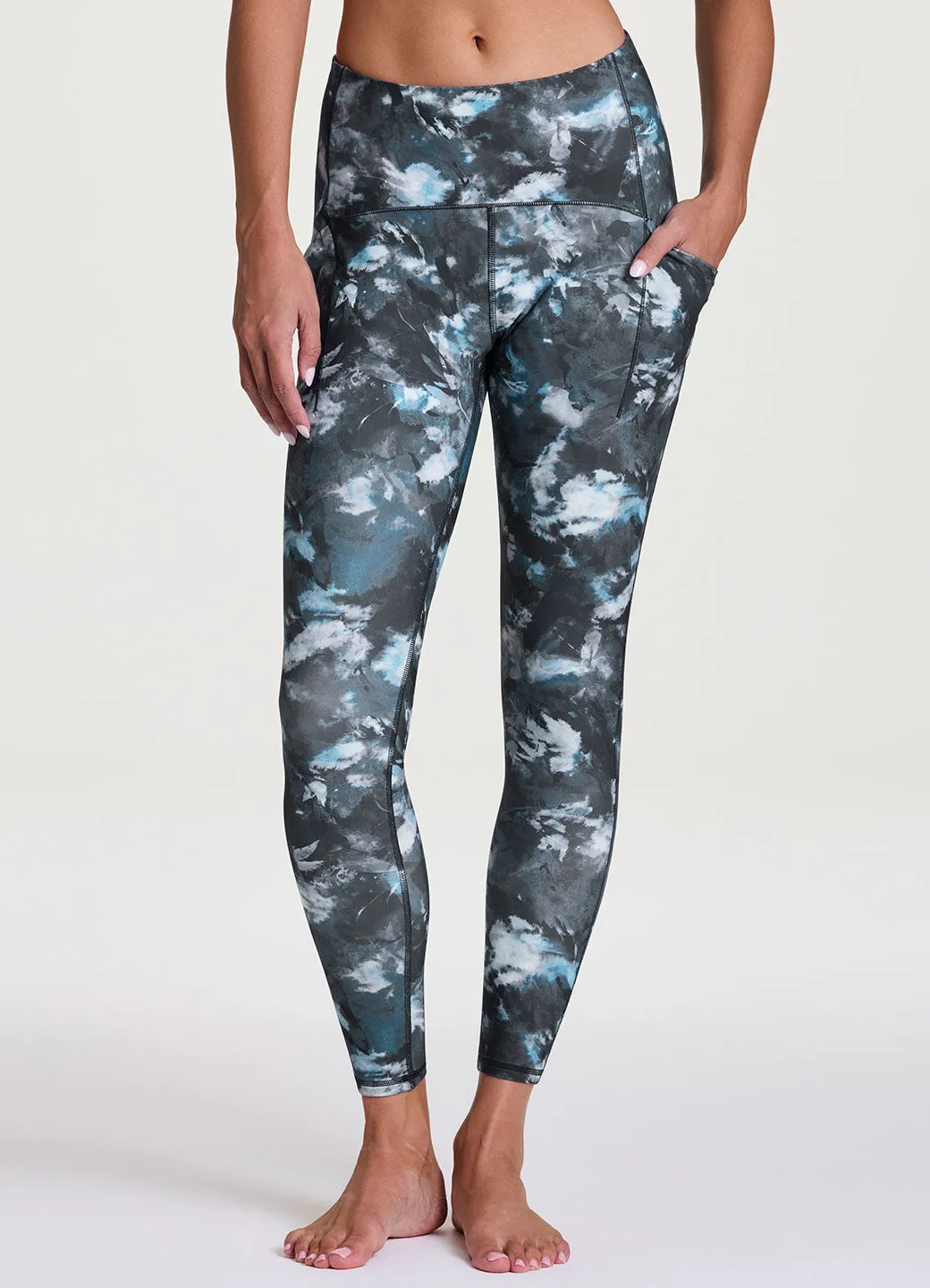 Eco Shopper Double Layer Casual Wearer Four Way Abstract Blooms Tech Flex Legging