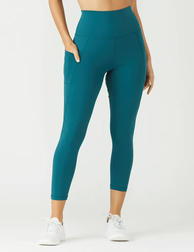 Glyder Top Notch 7/8 Fitness Leggings - Dark Teal Travel Outfit Trend Seeker