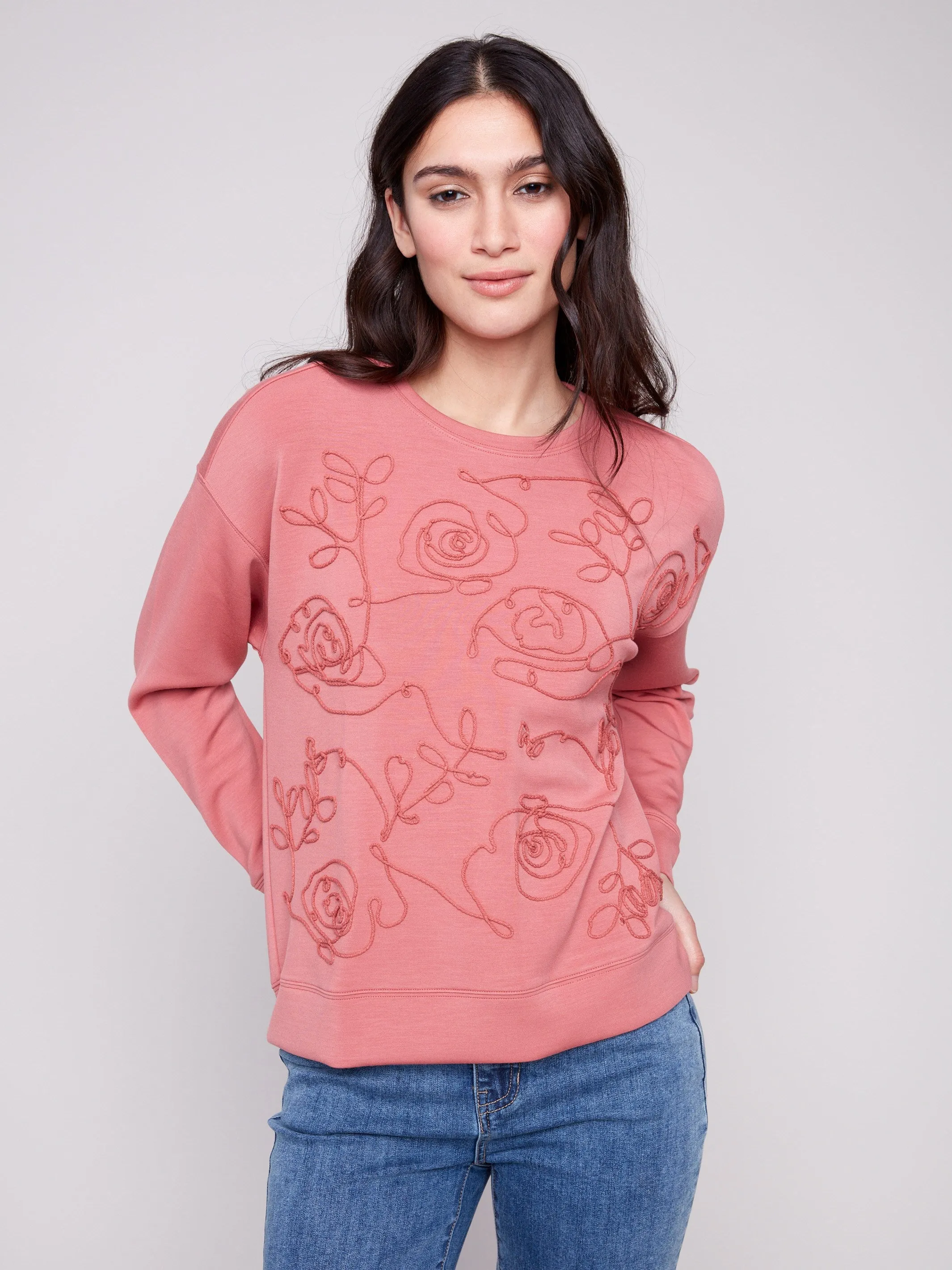 Scuba Knit Top with Soutache Detail - Primrose Flexible Joints