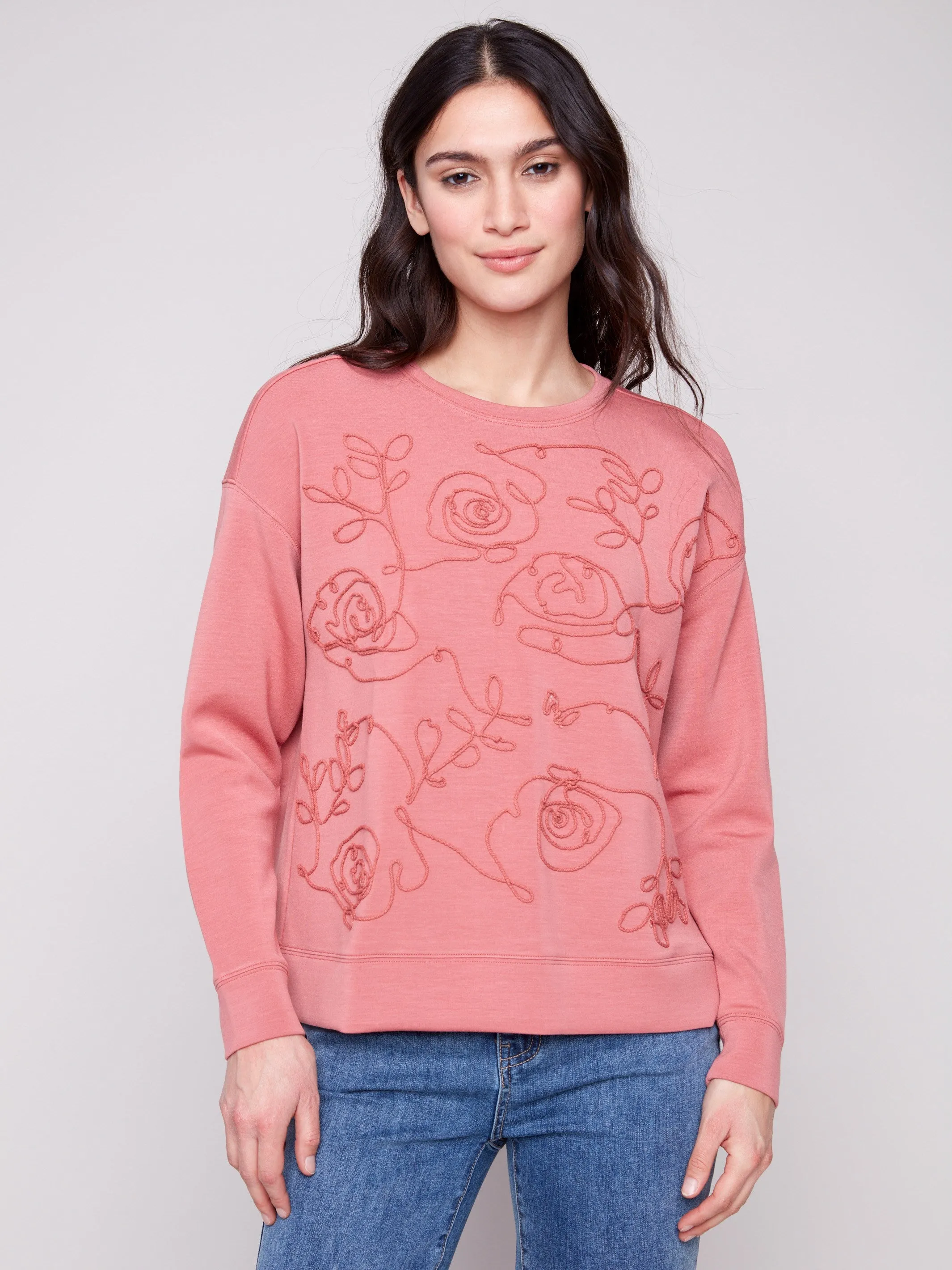 Scuba Knit Top with Soutache Detail - Primrose Power Vibe