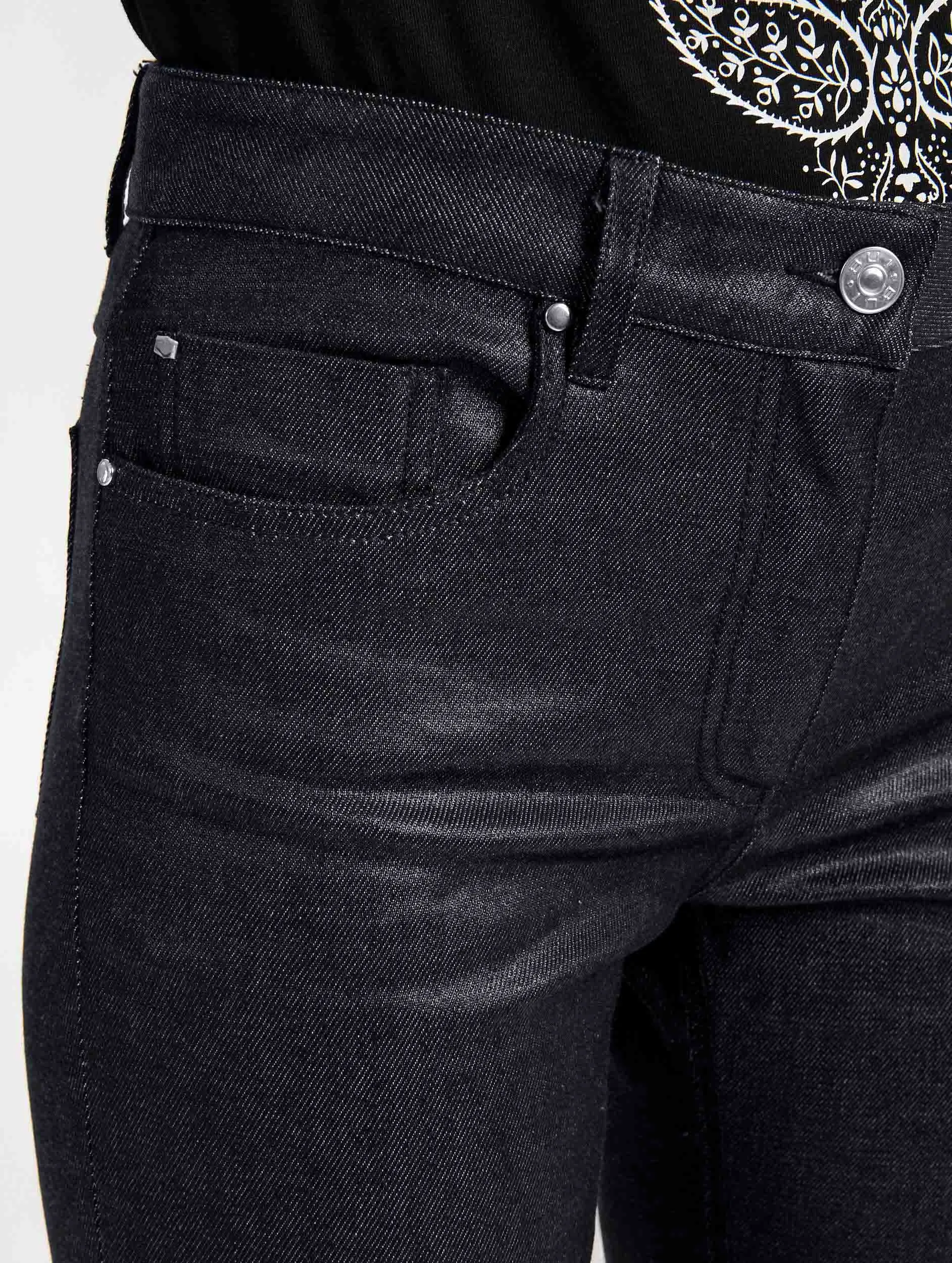 StaticDissipativeFabric Chilly Weather Comfort Black resin denim 5-pocket straight fit jeans