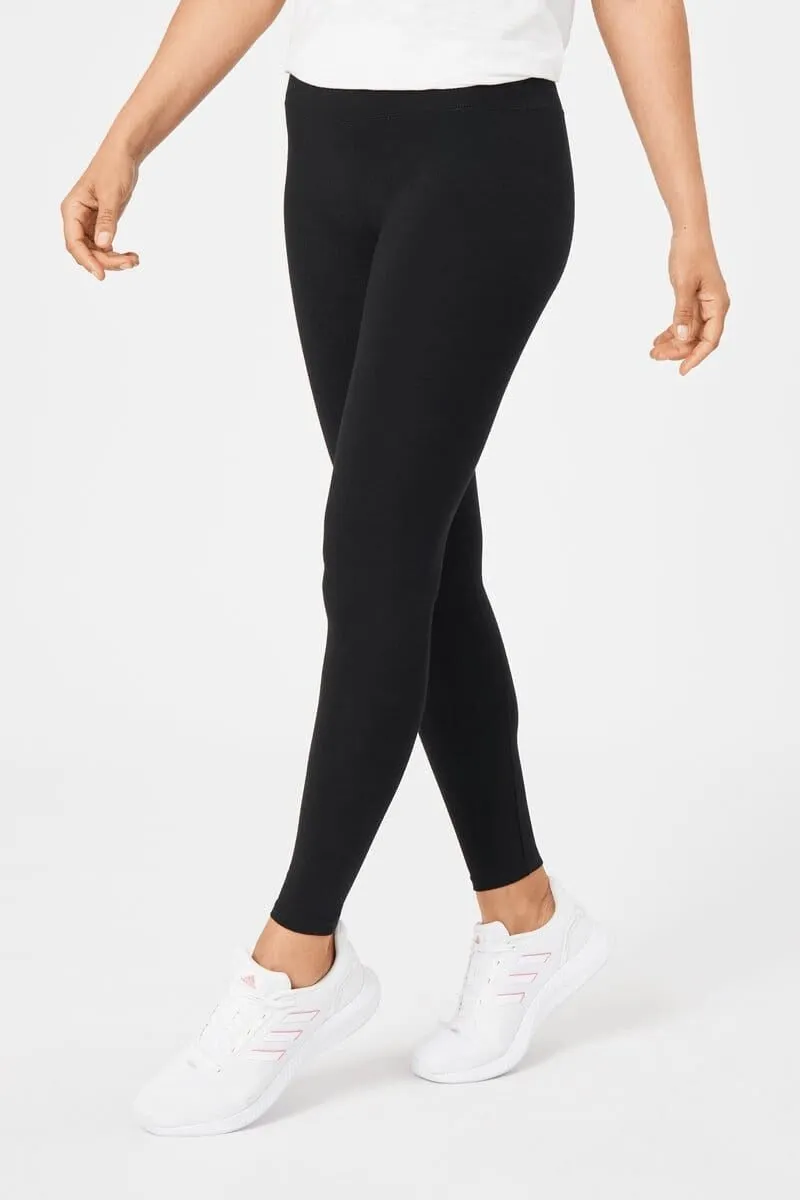 Insport Women's Essential Full Length Black Tights Heart Glow