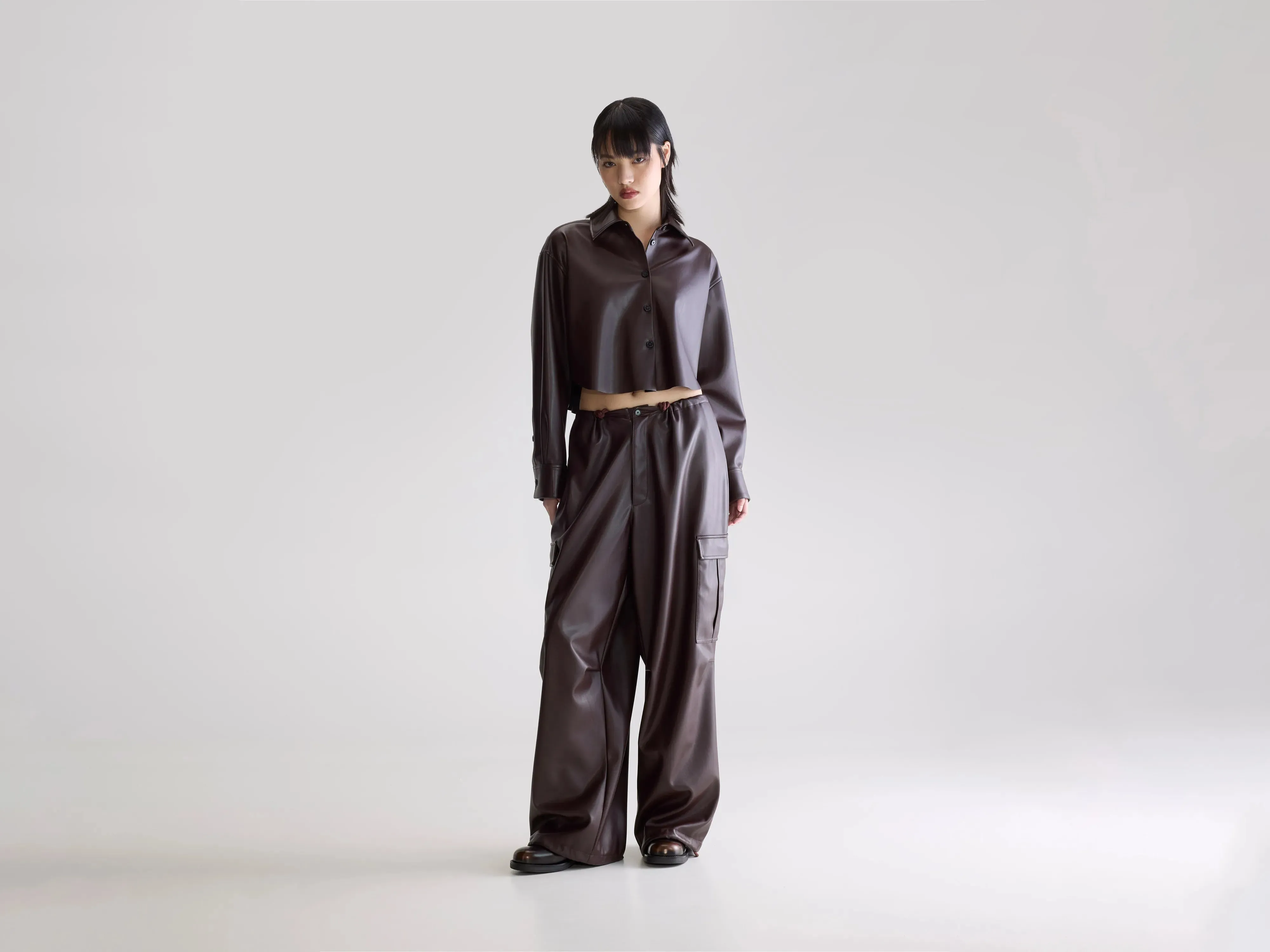 Jecko baggy trousers (252 / W / EBENE) Trendy Waist
