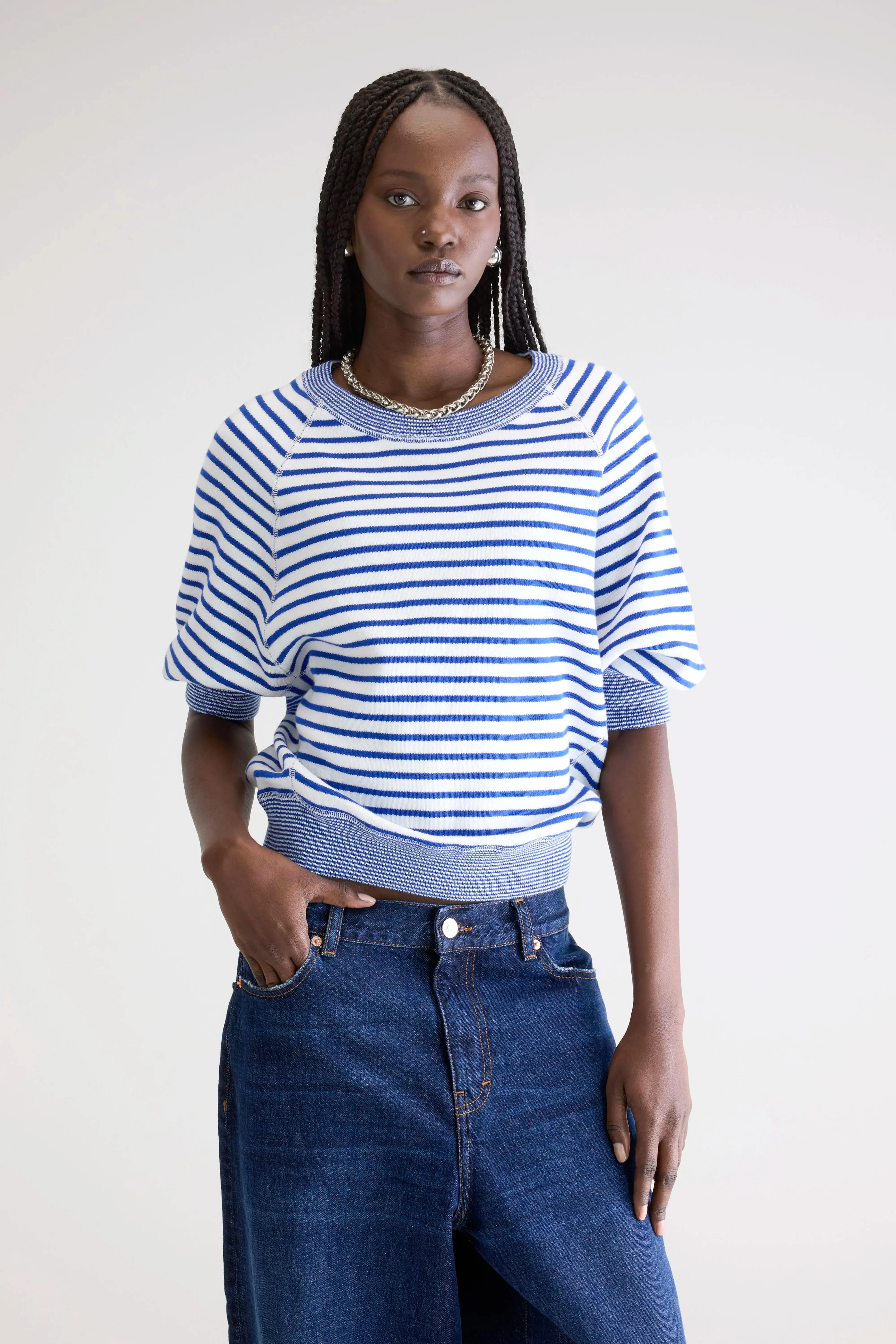 Anglet crew-neck sweater (242 / W / STRIPE A) Smart Design