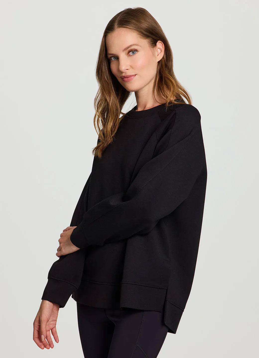 Flexible Comfort Wear Compression Support Evening Walk LuxeSoft Crewneck Tunic Soft Waistband