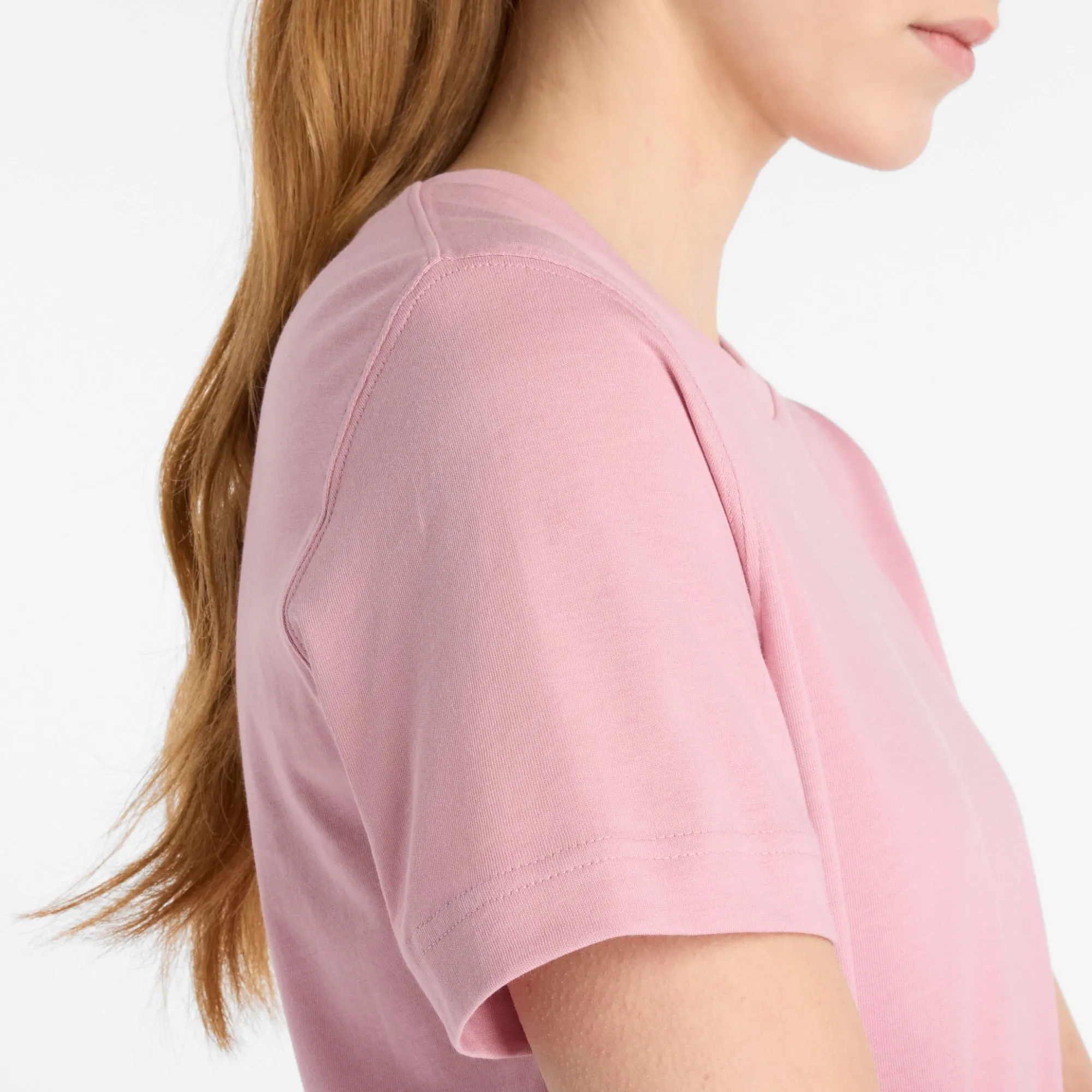 Cozy Comfort Chafe Free Armhole New Balance Women's Sport Essentials Pink Tee