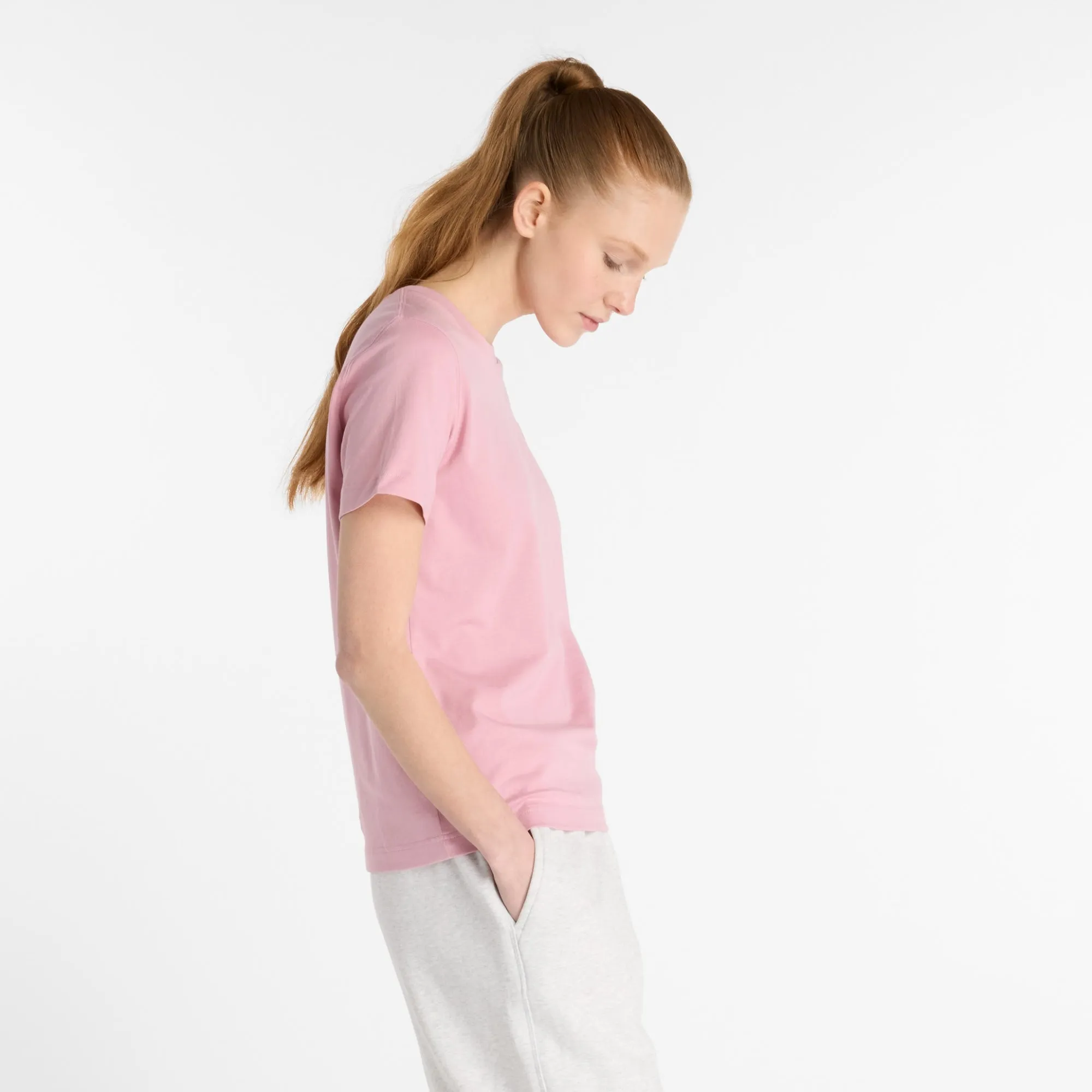New Balance Women's Sport Essentials Pink Tee All-Season Comfort Wear