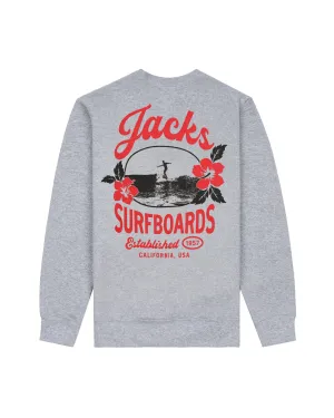 Pullover Wrinkle-Resistant Women's Tip Toe Summer Series Crewneck Sweatshirt - Heather Grey