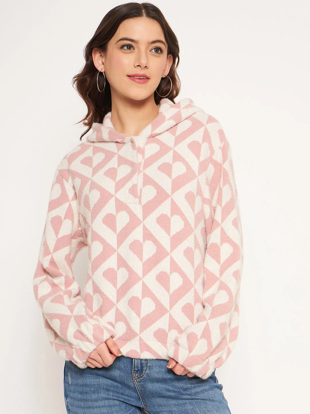 Essential Outerwear Madame Peach Hood Neck Sweatshirt