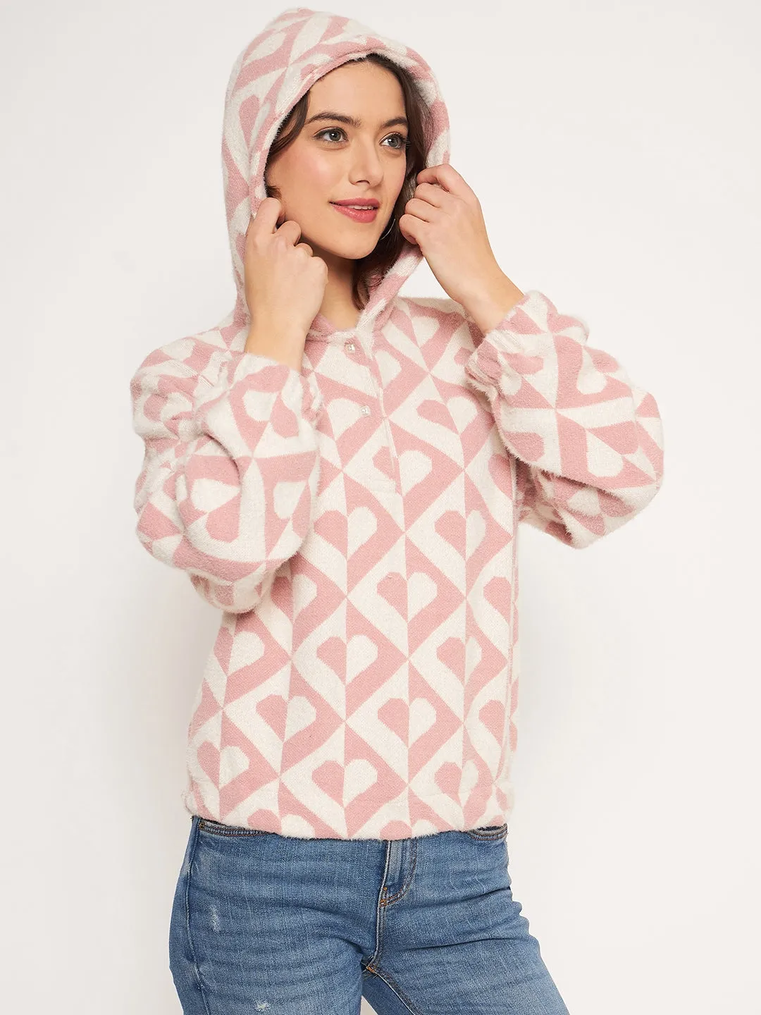 Best-selling Madame Peach Hood Neck Sweatshirt
